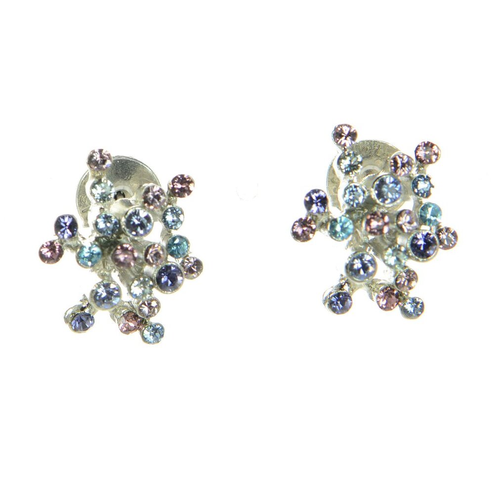 Oscar de la Renta  Turbillion Glass Crystal Earrings